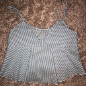 Stripped flare tank top